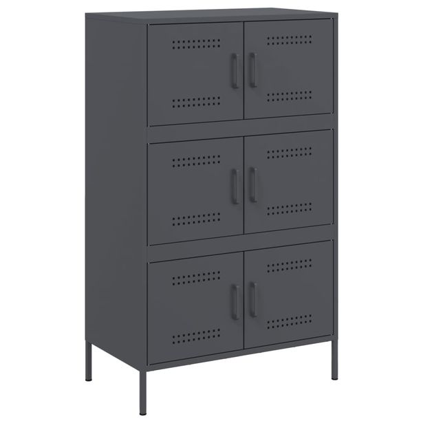 Kaappi antrasiitti 68x39x113 cm teräs (42960)