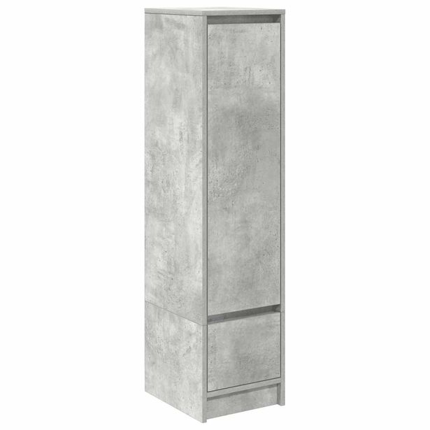 Kaappi betoninharmaa 29,5x34x119,5 cm tekninen puu (61655)