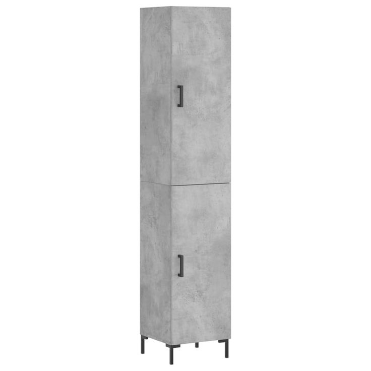 Kaappi betoninharmaa 34,5x34x180 cm tekninen puu (98789)