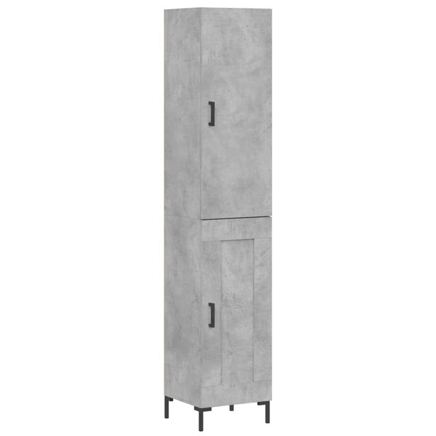 Kaappi betoninharmaa 34,5x34x180 cm tekninen puu (99109)