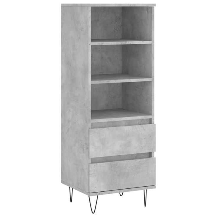 Kaappi betoninharmaa 40x36x110 cm tekninen puu (31512)