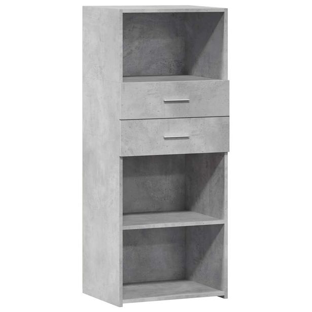 Kaappi betoninharmaa 50x42,5x124 cm tekninen puu (46176)