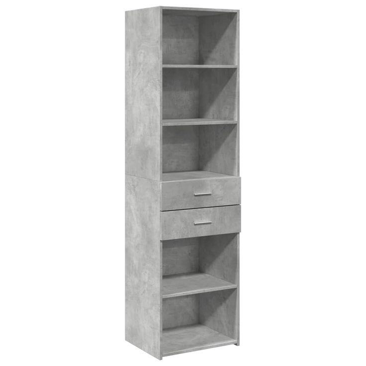 Kaappi betoninharmaa 50x42,5x185 cm tekninen puu (81458)
