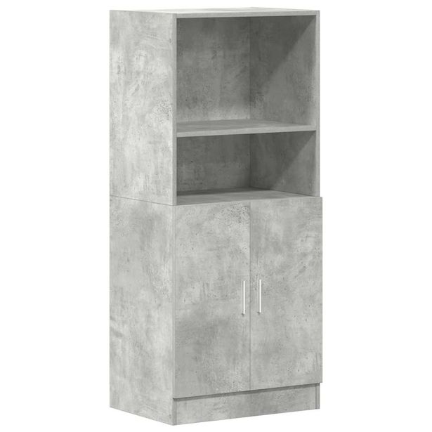 Kaappi betoninharmaa 57x41,5x131,5 cm tekninen puu (60124)