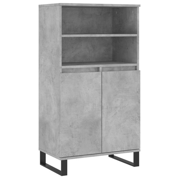 Kaappi betoninharmaa 60x36x110 cm tekninen puu (31496)