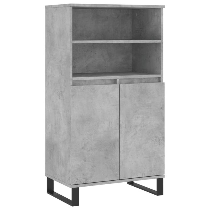 Kaappi betoninharmaa 60x36x110 cm tekninen puu (31496)