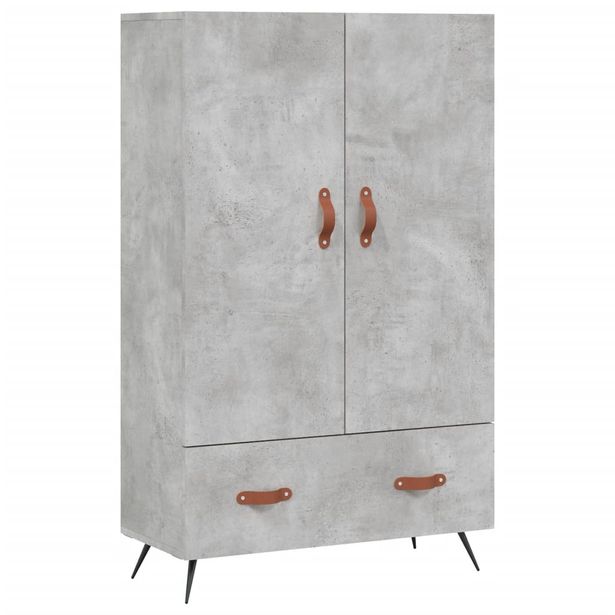 Kaappi betoninharmaa 69,5x31x115 cm tekninen puu (28208)