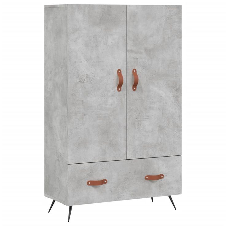 Kaappi betoninharmaa 69,5x31x115 cm tekninen puu (28208)