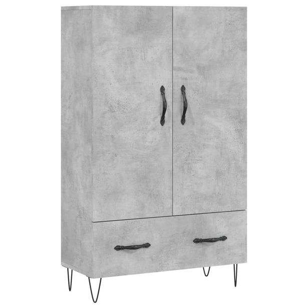 Kaappi betoninharmaa 69,5x31x115 cm tekninen puu (28232)