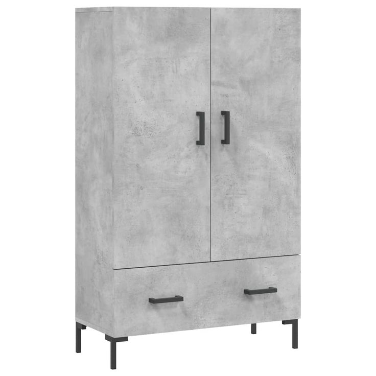 Kaappi betoninharmaa 69,5x31x115 cm tekninen puu (28240)