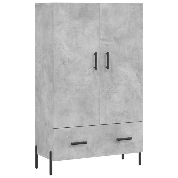 Kaappi betoninharmaa 69,5x31x115 cm tekninen puu (28248)