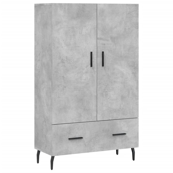 Kaappi betoninharmaa 69,5x31x115 cm tekninen puu (28256)