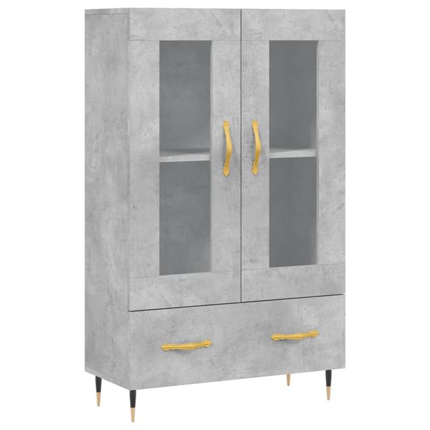 Kaappi betoninharmaa 69,5x31x115 cm tekninen puu (28280)