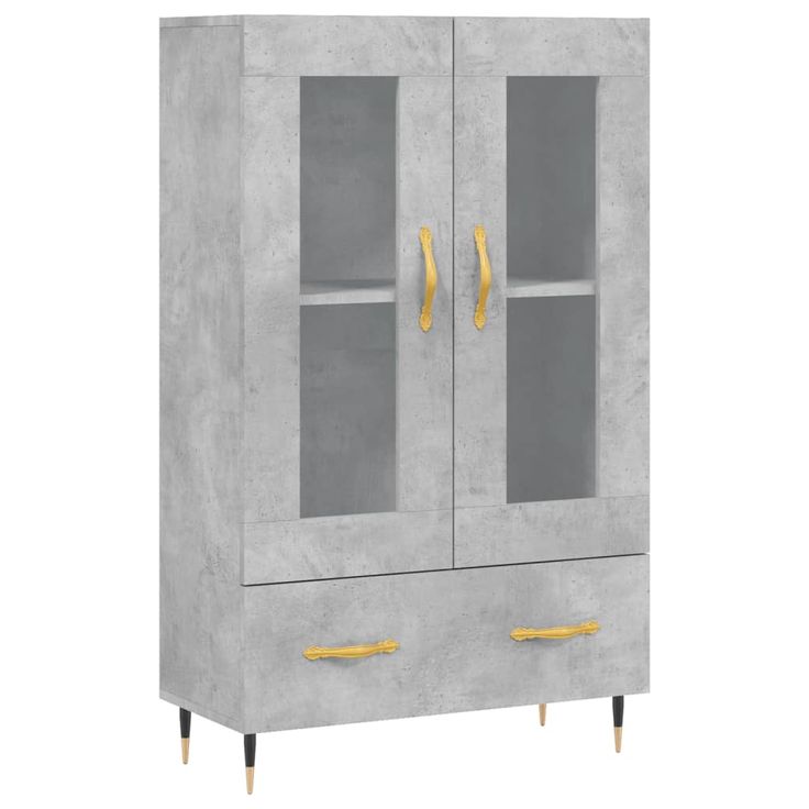 Kaappi betoninharmaa 69,5x31x115 cm tekninen puu (28280)