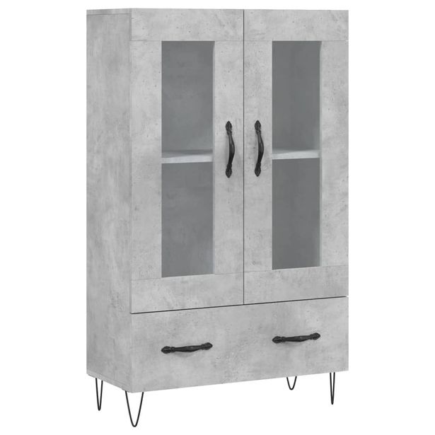 Kaappi betoninharmaa 69,5x31x115 cm tekninen puu (28296)