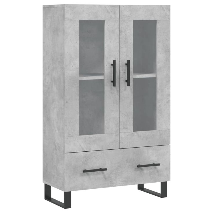 Kaappi betoninharmaa 69,5x31x115 cm tekninen puu (28328)