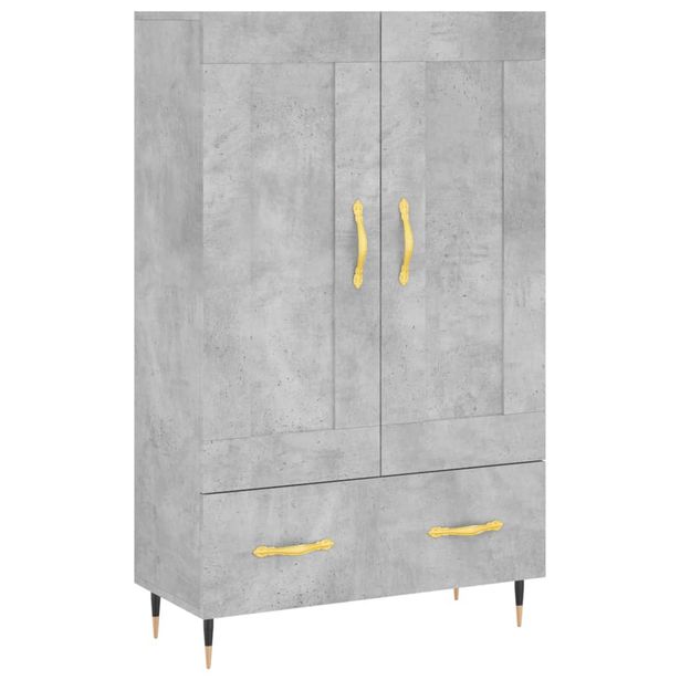 Kaappi betoninharmaa 69,5x31x115 cm tekninen puu (30304)