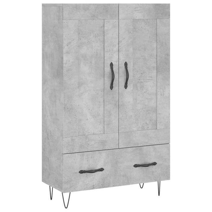Kaappi betoninharmaa 69,5x31x115 cm tekninen puu (30320)