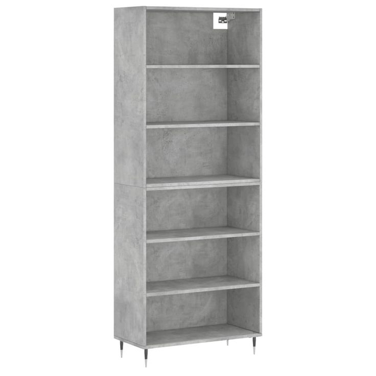 Kaappi betoninharmaa 69,5x32,5x180 cm tekninen puu (89553)