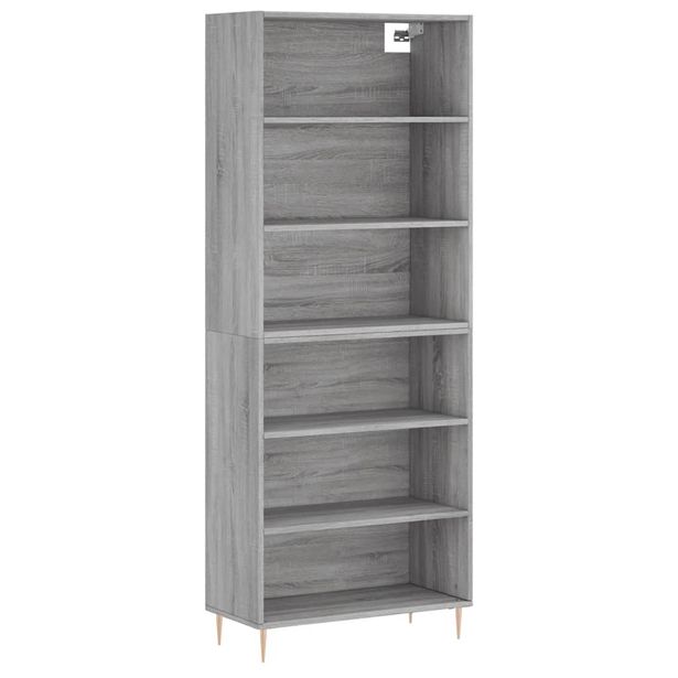 Kaappi betoninharmaa 69,5x32,5x180 cm tekninen puu (89561)