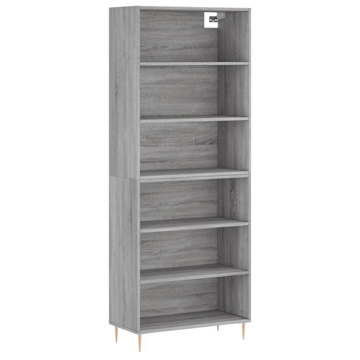 Kaappi betoninharmaa 69,5x32,5x180 cm tekninen puu (89561)