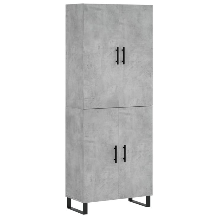 Kaappi betoninharmaa 69,5x34x180 cm tekninen puu (95703)