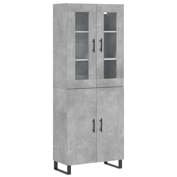 Kaappi betoninharmaa 69,5x34x180 cm tekninen puu (98237)