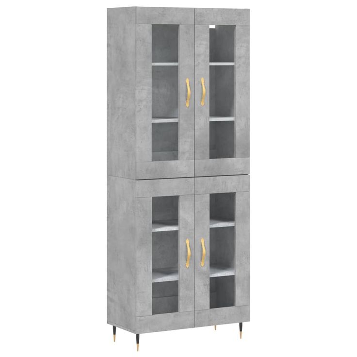Kaappi betoninharmaa 69,5x34x180 cm tekninen puu (98261)