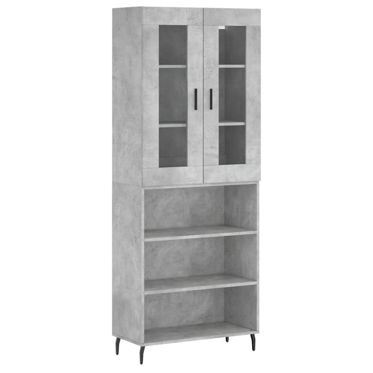 Kaappi betoninharmaa 69,5x34x180 cm tekninen puu (98741)