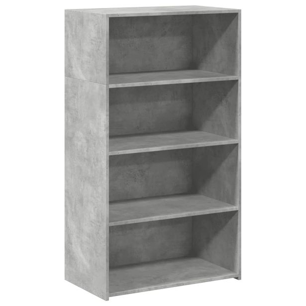 Kaappi betoninharmaa 70x41x124 cm tekninen puu (46407)