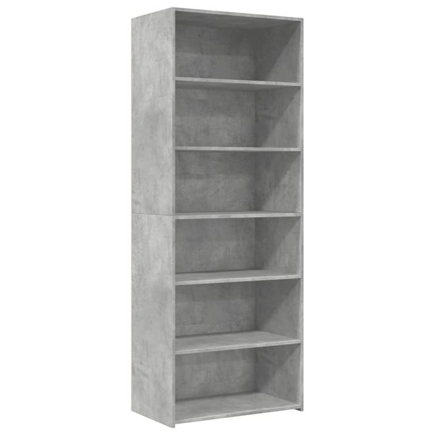 Kaappi betoninharmaa 70x41x185 cm tekninen puu (81690)