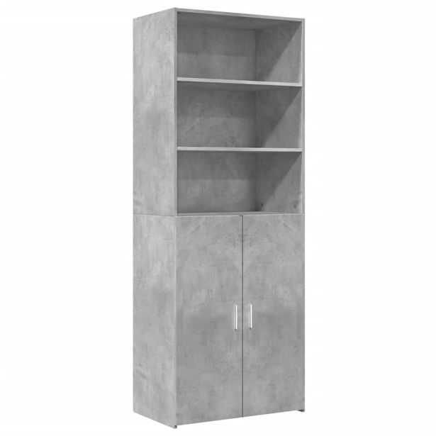 Kaappi betoninharmaa 70x42,5x185 cm tekninen puu (81374)
