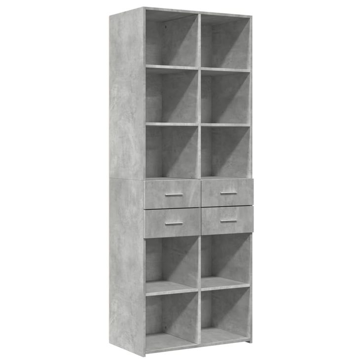 Kaappi betoninharmaa 70x42,5x185 cm tekninen puu (81465)