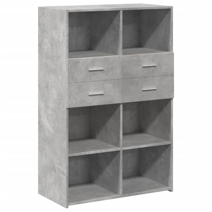Kaappi betoninharmaa 80x42,5x124 cm tekninen puu (81388)