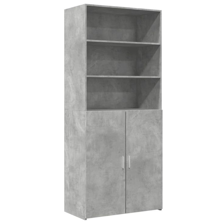 Kaappi betoninharmaa 80x42,5x185 cm tekninen puu (81381)
