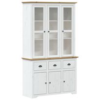 Kaappi BODO valkoinen ja ruskea 115,5x43x200,5 cm täysi mänty (06452)
