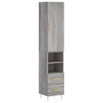 Kaappi harmaa Sonoma 34,5x34x180 cm tekninen puu (98911)
