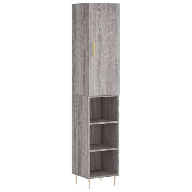 Kaappi harmaa Sonoma 34,5x34x180 cm tekninen puu (98975)