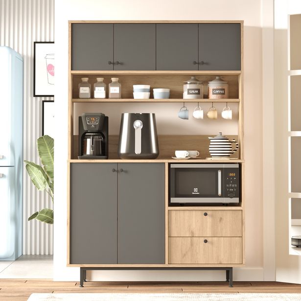 Kaappi Linento Furniture RE5, antrasiitti/tammi