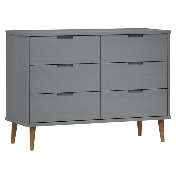Kaappi MOLDE harmaa 113x40x80 cm täysi mänty (50509)