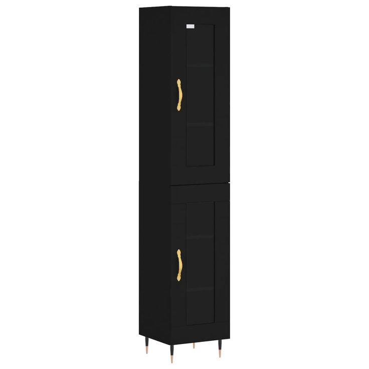 Kaappi musta 34,5x34x180 cm tekninen puu (99410)