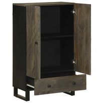 Kaappi musta 60x33x100 cm täysi mangopuu (17714)