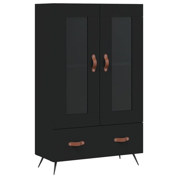 Kaappi musta 69,5x31x115 cm tekninen puu (28269)