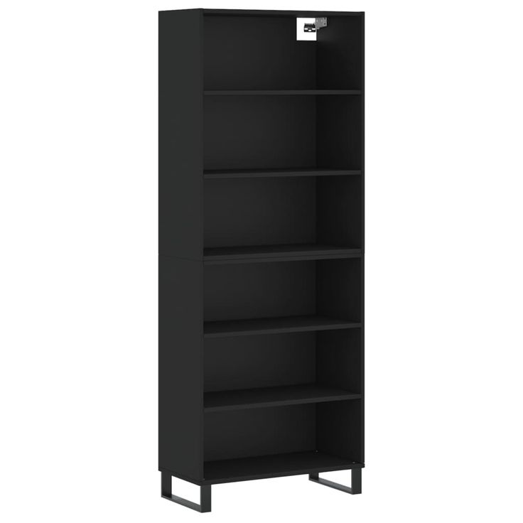 Kaappi musta 69,5x32,5x180 cm tekninen puu (89598)