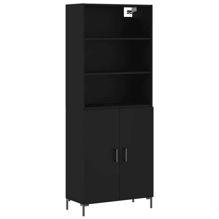 Kaappi musta 69,5x34x180 cm tekninen puu (89254)