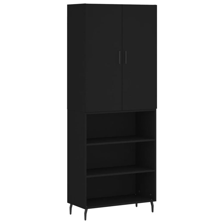 Kaappi musta 69,5x34x180 cm tekninen puu (96084)
