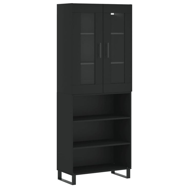Kaappi musta 69,5x34x180 cm tekninen puu (98746)