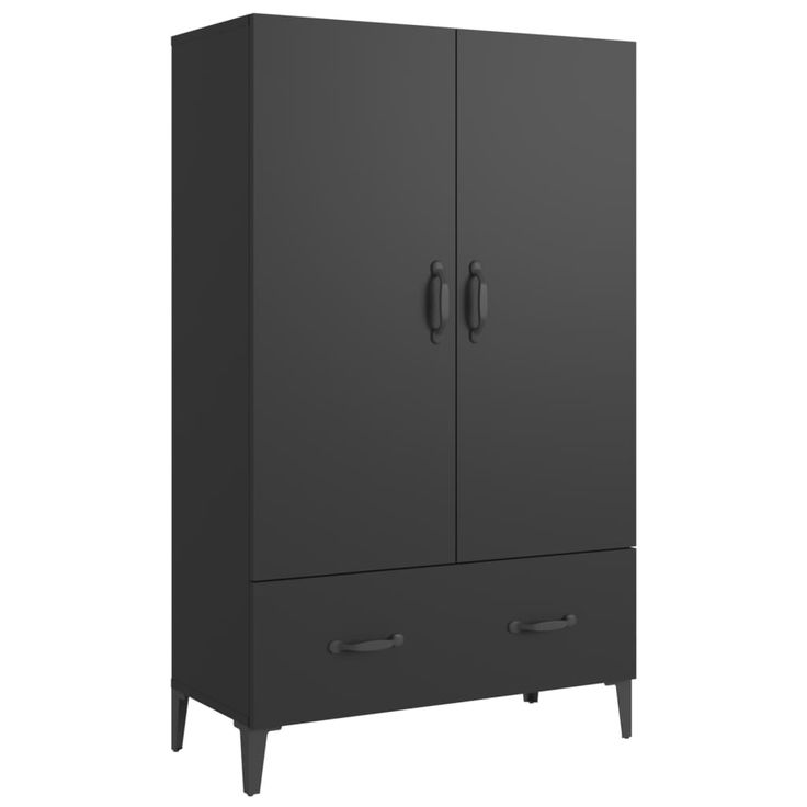 Kaappi musta 70x31x115 cm tekninen puu (12538)