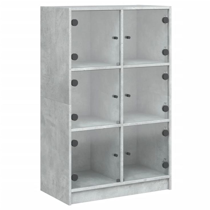 Kaappi ovilla betoninharmaa 68x37x109 cm tekninen puu (95853)