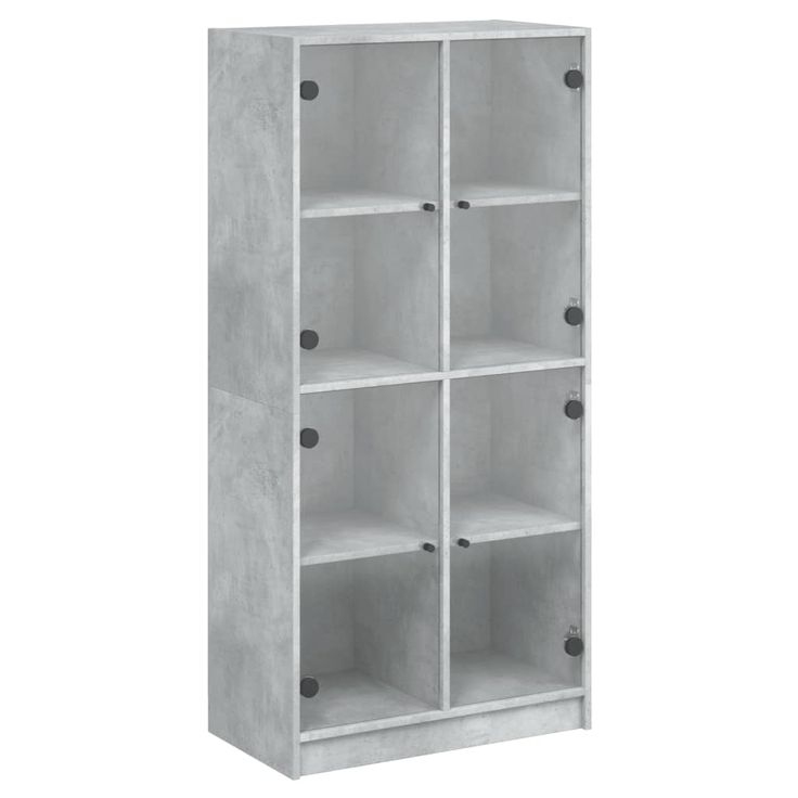 Kaappi ovilla betoninharmaa 68x37x142 cm tekninen puu (95860)